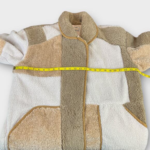 Anthropologie Pilcro Colorblocked Sherpa Coat Size Medium - Picture 5 of 7